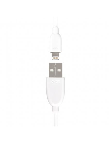 ACE 100424-WH MFI V6.4 - USB-A Plug iPhone, iPad >> Computer White